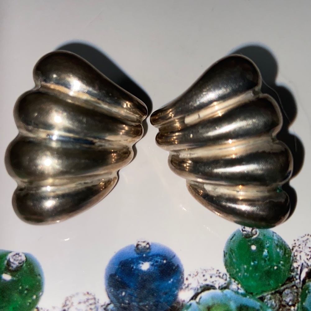 Vintage Navajo Sterling Silver Earrings Signed